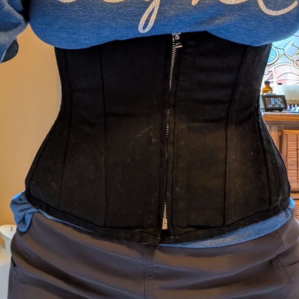 Corset black cotton